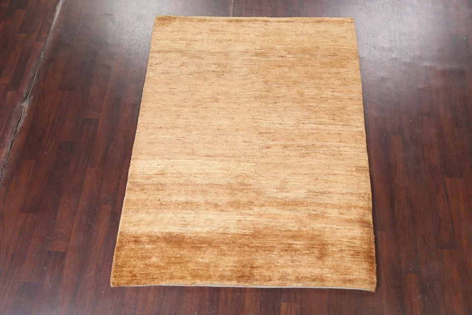 Contemporary Moroccan Oriental Solid Area Rug Wool Hand-knotted 5x7 Foyer Carpet - Image 2 of 4