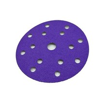 50PCS 6Inch Purple Ceramic Sanding Disc120Grit Sandpaper With Hook & Loop 15Hole 0.26 per gallon
