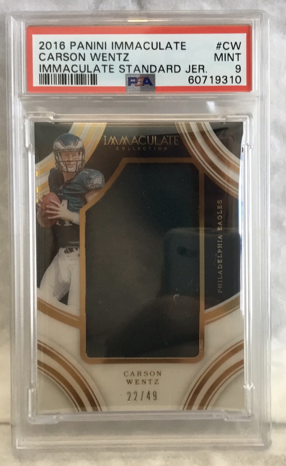 Carson Wentz Panini Immaculate Immaculate Standard Jersey #CW Base