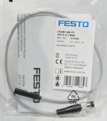 Festo CRSMT-8M-PS-24V-K-0,3-M8D Proximity Sensor 574383 New