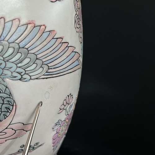 Vintage WBI Asian/Chinese Vase with Birds & Flowers Hand Painted 10 Inch - Picture 3 of 12