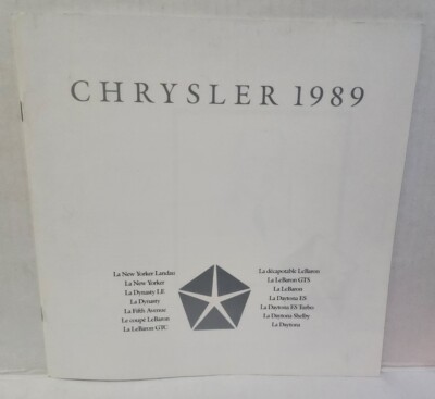 CHRYSLER Car FRENCH Catalog Brochure 1989 lineup vintage