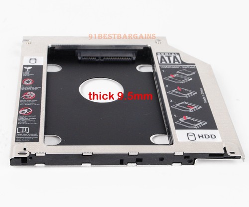 2.5" 2nd SATA HDD SSD Hard Drive Caddy Bay 9.5mm For Apple MacBook Pro Unibody - Picture 2 of 12