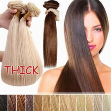 8PCS 160g Extra Thick Clip In 100 Real Human Hair Extension Full Head Mix Color