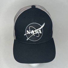 NASA Youth Hat Black Gray Adjustable Galaxy Bill Embroidered