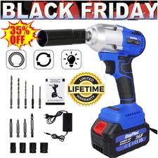 420NM 1/2" 21V Brushless Cordless Impact Wrench with 6000mAh Battery Charger Kit