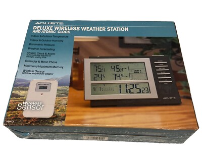 Acurite Deluxe Wireless Weather Station And Atomic Clock With Wireless Sensor