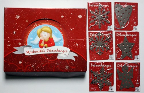 Weihnachts Dekoanhänger aus Metall (ca. 7-7,5cm) 6 Deko Anhänger - 第 1/2 張圖片