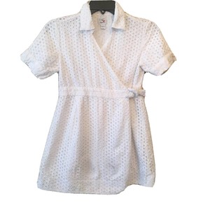 white eyelet wrap dress