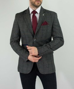 mens grey tweed blazer