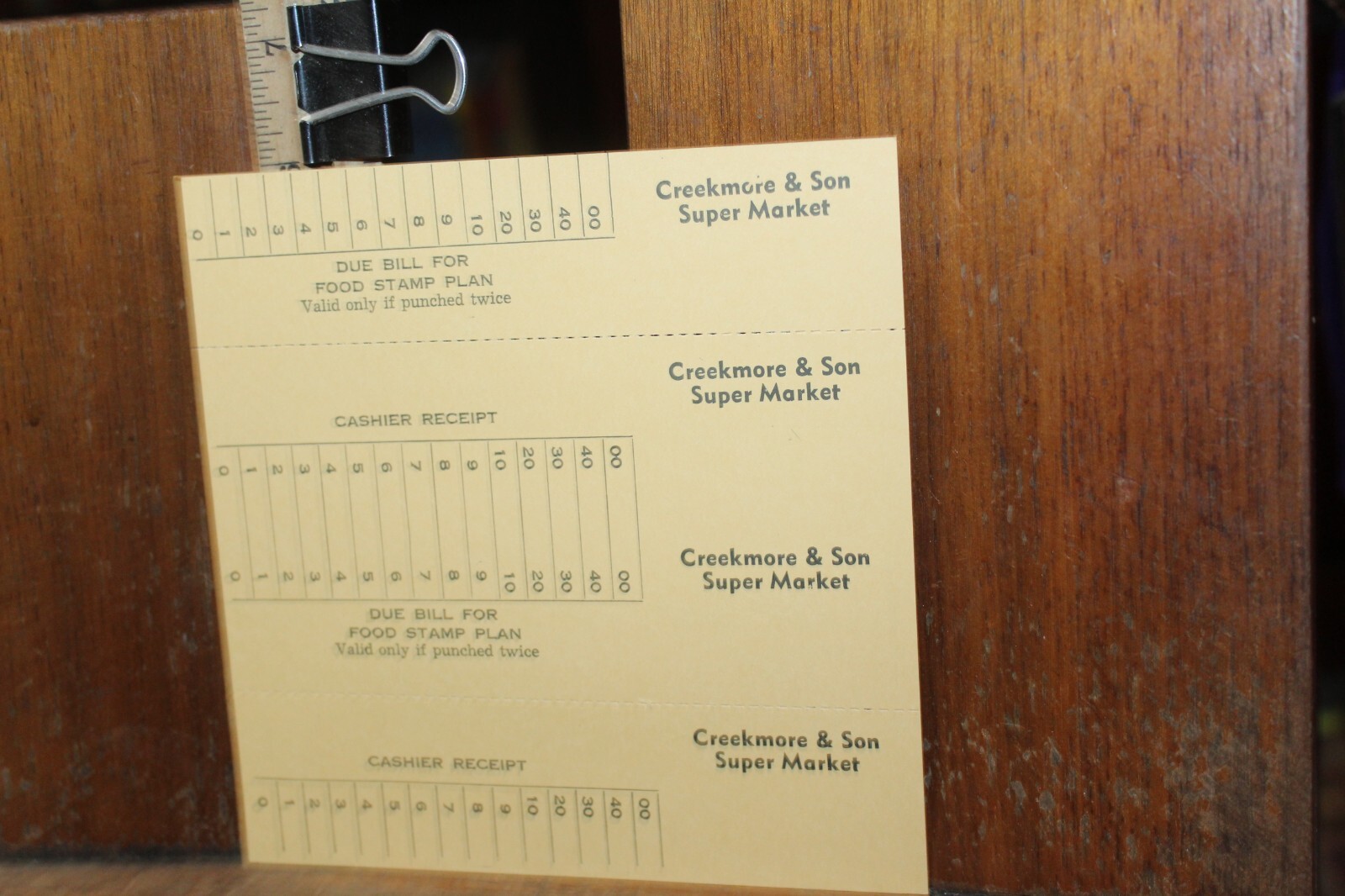 Vintage Unused Food Stamp Plan Card Creekmore & Son Super Market