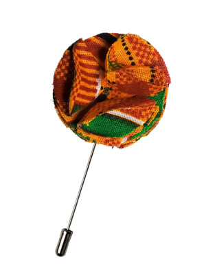 Kente African Print Lapel Flower Pin