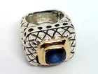 Dian Malouf Lab Created Blue Sapphire Ring 14k Gold & Sterling Silver Sz 6 21.0g — photo 9