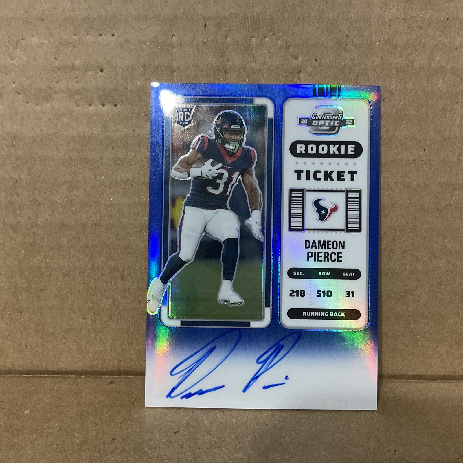 2022 Panini Contenders Optic Blue Autographs #111 Dameon Pierce Auto /75