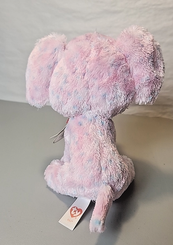 Ty Beanie Boos ELLIE rosa Elefant 6 Zoll Plüschtier Stofftier Spielzeug Glitzeraugen süß - Bild 3 von 8