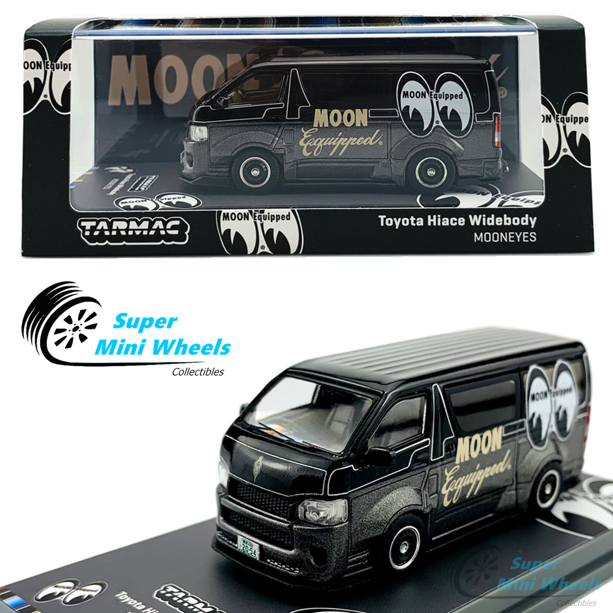 Tarmac Works 1:64 Toyota Hiace Widebody Mooneyes (Black