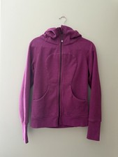 lululemon athletica Women's Purple Scuba Fleece Full Zip Hoodie Pockets 6