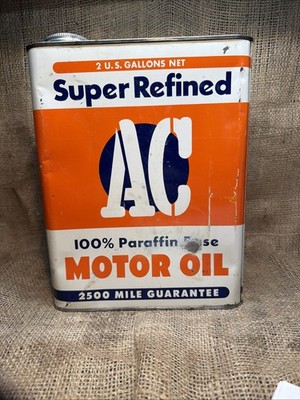 2 Gallon Super Refined AC Motor Oil Can Christenson Oil Company Portland Oregon