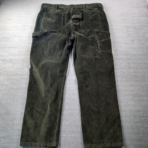 Wallace & Barnes Corduroy Painter Pants Mens 38x30 Green Olive Straight Leg - Picture 2 of 13