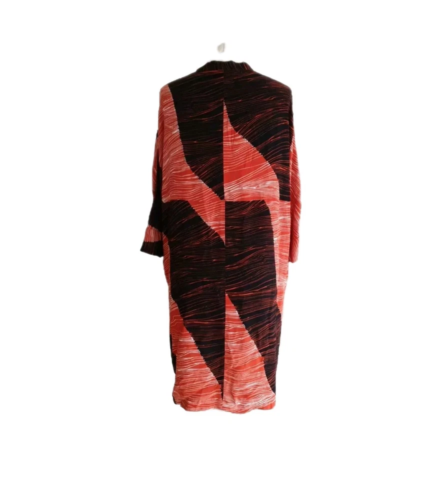 Masai Copenhagen Women Orange Patterned Buttoned Oversized Shift Dress-Size XS. - Image 2 of 4
