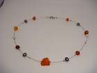 PEARL AMBER BEAD WIRE NECKLACE ESTATE — photo 5