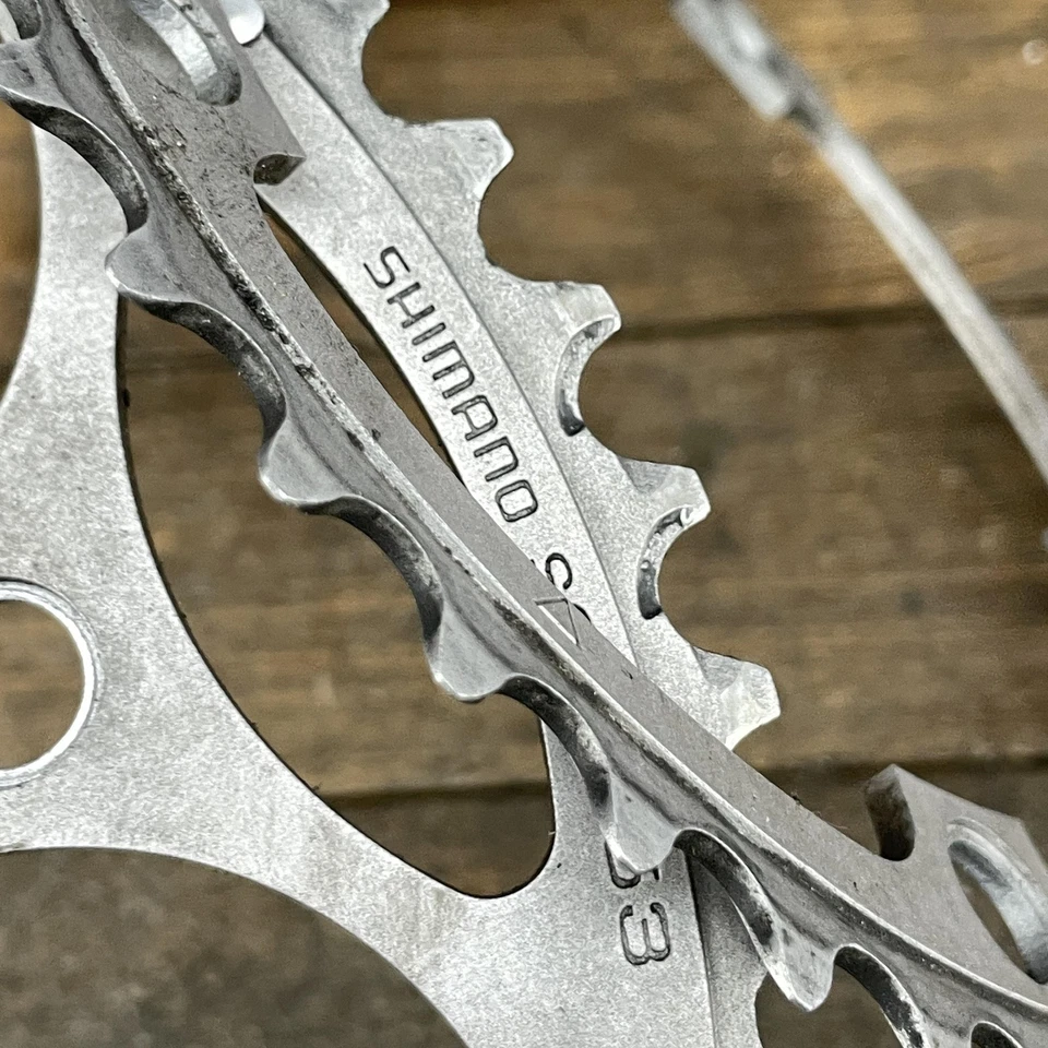 Shimano SG Chainring Set 53/39T 130 BCD 5-Bolt Road Double Silver Alloy Vintage - Image 2 of 4