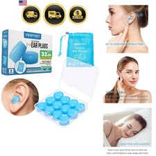 Ear Plugs for Sleeping - Reusable Moldable Silicone Earplugs Noise Cancelling...