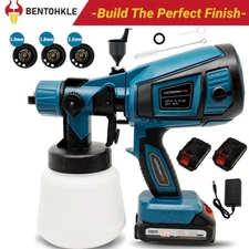 High Pressure Cordless Electric Paint Sprayer Spray Gun With 2 Battery