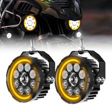 Pair Motorcycle ATV UTV LED Headlight Yellow ...