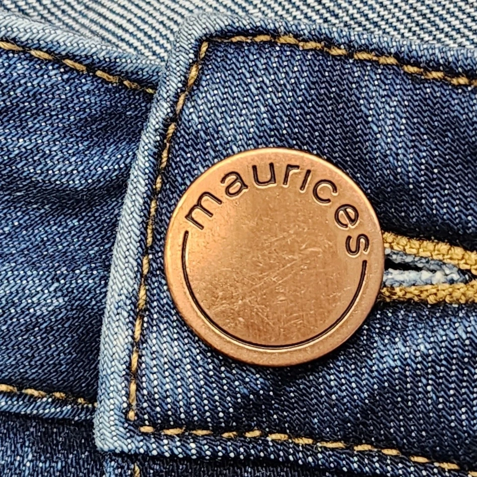 Maurices Jeans Womens 6 SHORT Blue Everflex Super Skinny High Rise Seamed Ankle  - Image 2 of 4