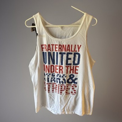 Vintage 80s United States Fraternally  Legends Tank Top M USA Frat US Flag