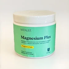 Natalist Magnesium Plus Supplement 4.8oz | Raspberry Flavor | Pregnancy Safe