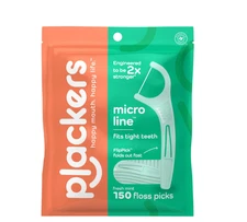 Plackers Micro Line Dental Floss Picks, Mint, 450 ct.