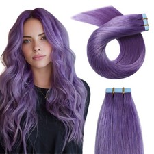 YILITE Purple Tape in Hair Extensions Remy Human Hair 20pcs 40g Tape Hair 16 inc