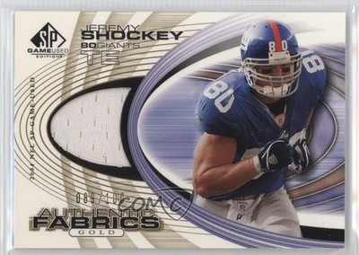 2004 SP Game Used Edition Authentic Fabrics Gold /100 Jeremy Shockey #AF-JS 5o1