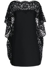 Valentino Garavani Cape-Style Lace-Embellished Dress