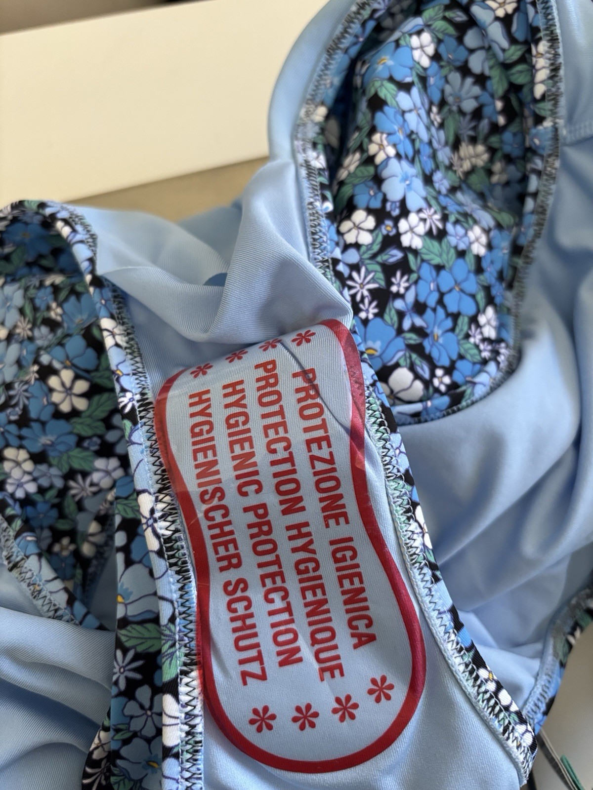 Panache Swim Monica Balcony Widestrap Swimsuit Posey Blue Floral US 38DD NWT