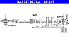 BREMSSCHLAUCH FÜR VW ID.3 (E11, E12), CUPRA BORN (K11) - ATE 83.8247-0601.3