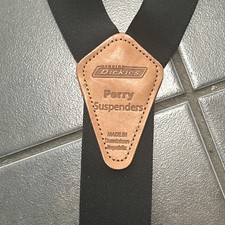 Dickies Men's Black Industrial Strength X-Back Adjustable Work Suspenders See