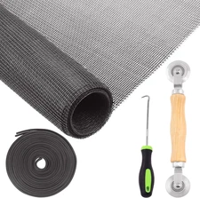 4Pcs Window Screen Door Repair Replacement Includes 47”x98” Fiberglass Window...