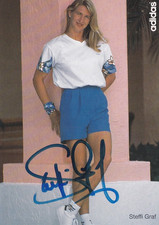 Seltene Original-Autogrammkarte Steffi Graf, Tennis, adidas, 90er, handsigniert