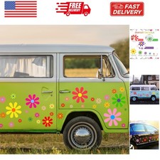12 Sheets Daisy Stickers 130 Pcs Flower Car Decals Self Adhesive Vinyl Retro ...