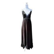 Free People Dress Medium Boho Maxi Crochet Lace Lined Whimsigoth Hippie Romantic