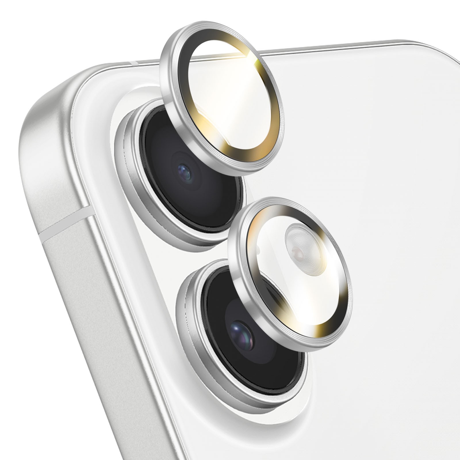 Protection caméra iPhone 16 Rhinoshield en aluminium argent