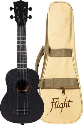 Flight NUS310 Blackbird Natural Series Sopran Ukulele Schwarz Sapele Gigbag