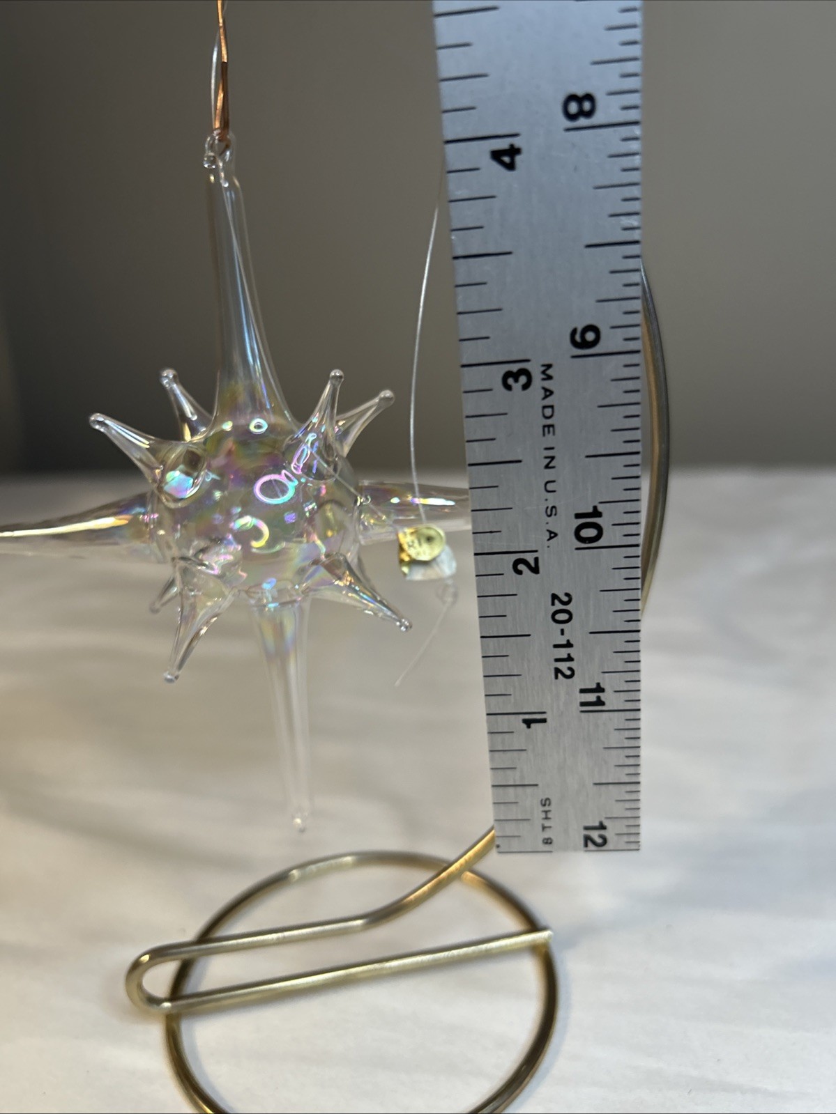 Vintage MCM Silvestri Blown Glass Snowflake Sputnik Starburst Ornament