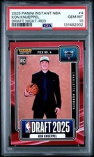 2025 Panini Draft Night * 1st Pro Card * Kon Knueppel Hornets Red /10 RC PSA 10