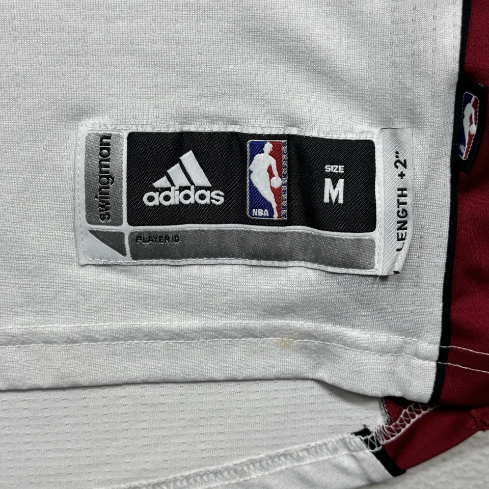 Camiseta Adidas Miami Heat Para Hombre Mediana Chris Bosh Blanca Cosida NBA Baloncesto Foto 3 de 4