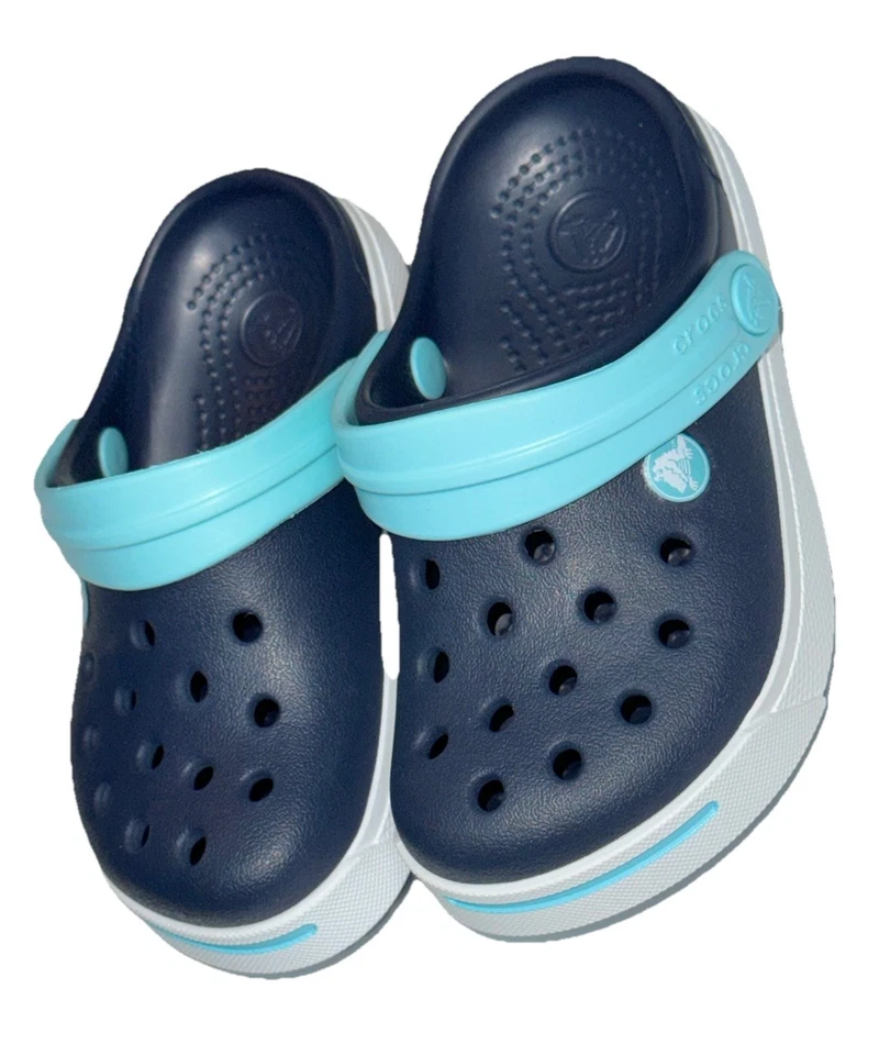 Zuecos Crocs Crocband II azul marino blanco unisex niños pequeños talla 6C/7C sin cordones Foto 4 de 4
