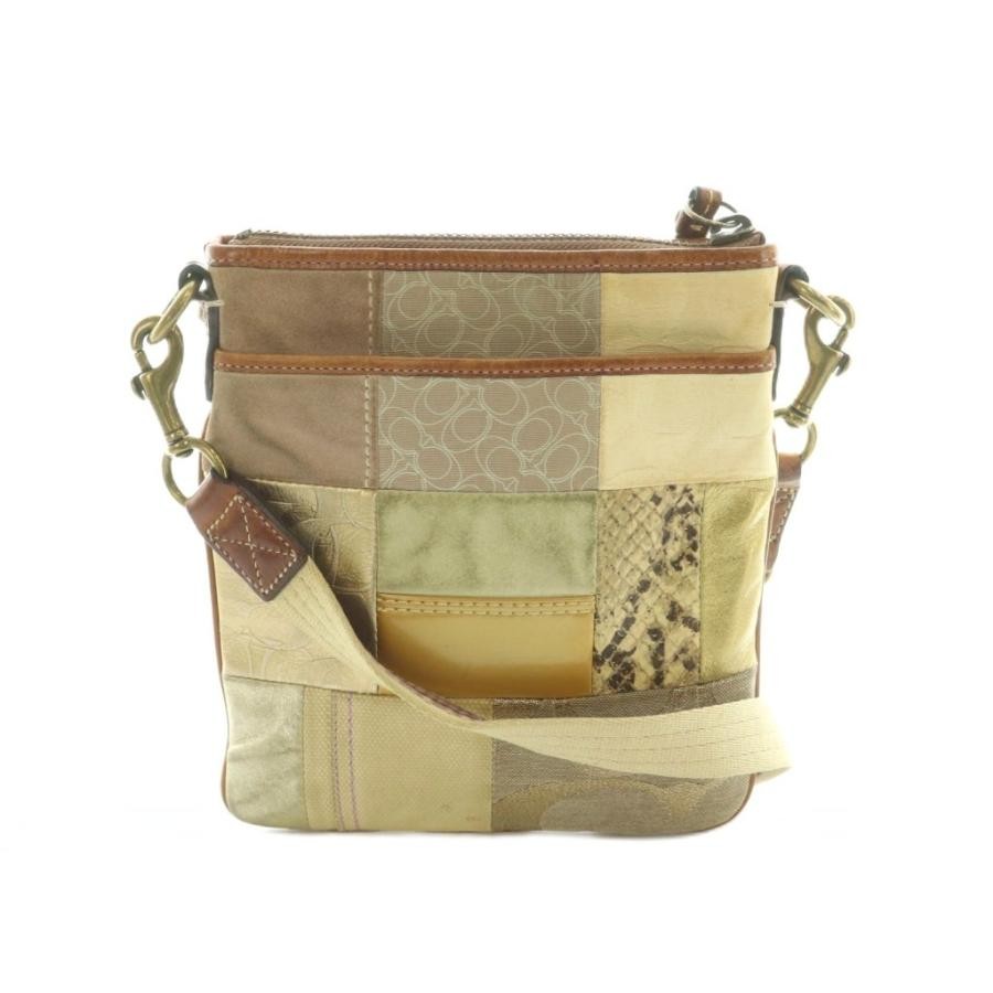 Coach Shoulder Bag Patchwork Brown Multicolor 100… - image 1